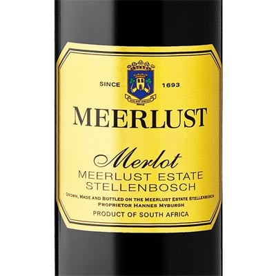 Meerlust Merlot Stellenbosch South Africa 2018