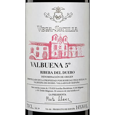 Vega Sicilia Tinto Valbuena 5 Ribera del Duero Spain 2021