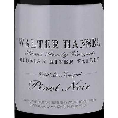 Walter Hansel Pinot Noir Cahill Lane California 2018